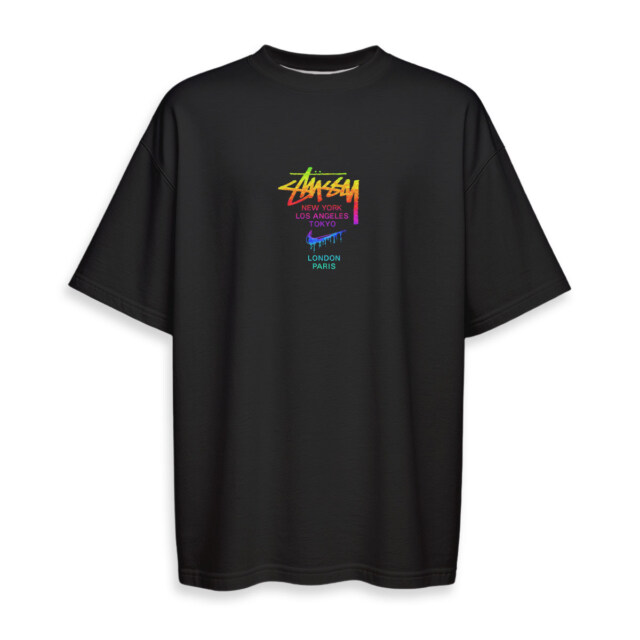 STUSSY, NIKE - Boxy Drop-Shoulder Tee - Streetwear Fashion