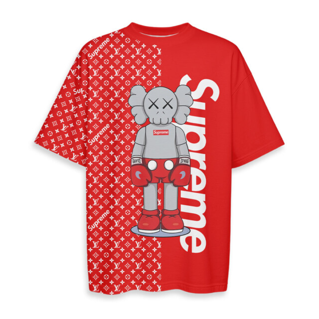 LOUIS VUITTON, SUPREME, Kaws - Boxy Drop-Shoulder Tee - Streetwear Style