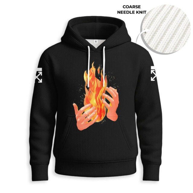 OFF WHITE - Knitted Unisex Hoodie