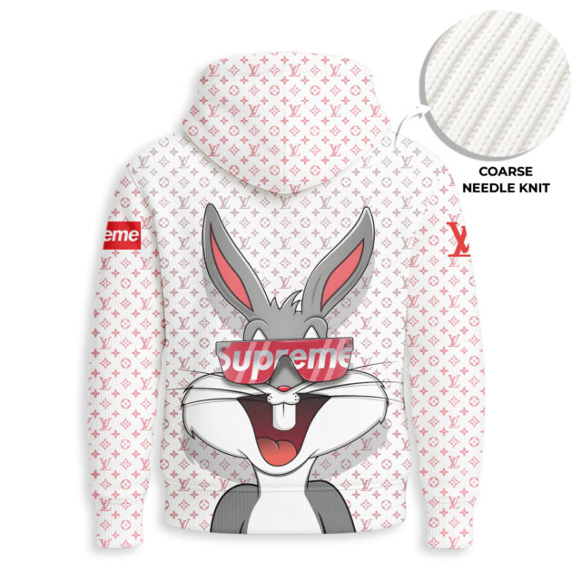 Bunny Rabbit, SUPREME, LOUIS VUITTON - Knitted Unisex Hoodie