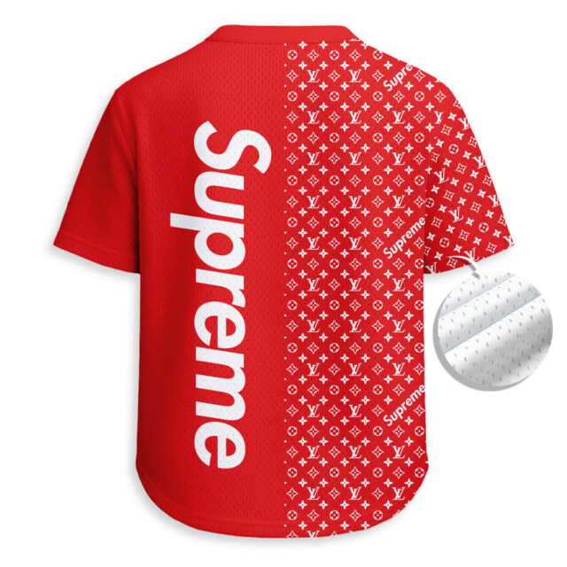 LOUIS VUITTON, SUPREME, Kaws - Unisex V-Neck Mesh Tee - Relaxed Fit