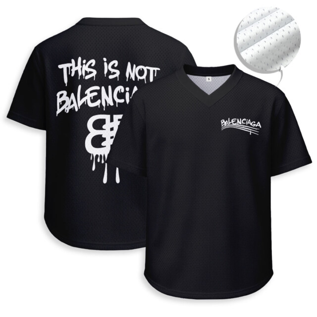 BALENCIAGA - Unisex V-Neck Mesh Tee - Relaxed Fit