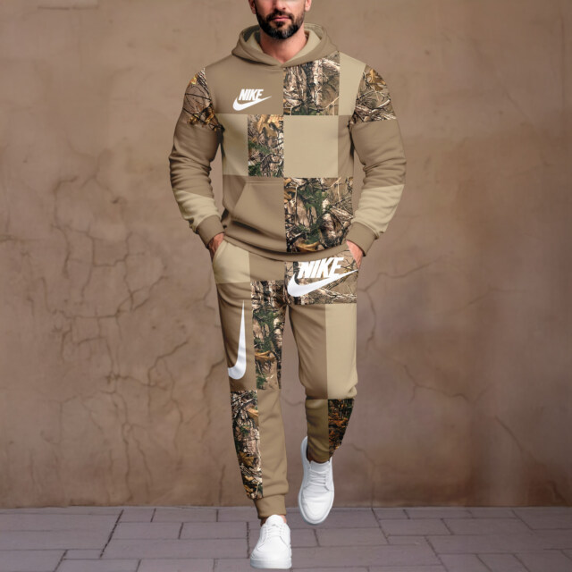 NIKE Camo Brown - Unisex Hoodie Joggers Set