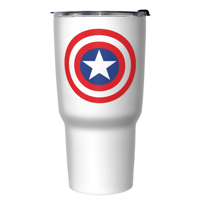 Marvel Captain America Classic Shield Logo  Adult Stainless Steel Tumbler w/Lid