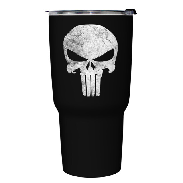 Marvel Punisher Distressed Skull Logo  Adult Stainless Steel Tumbler w/Lid