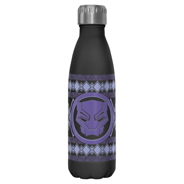 Marvel: Black Panther: Wakanda Forever Purple Logo  Adult Stainless Steel Water Bottle