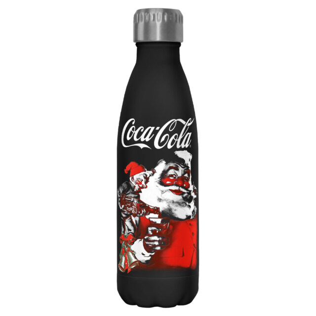 Coca Cola Christmas Santa Claus and Elf  Adult Stainless Steel Water Bottle