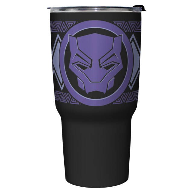 Marvel: Black Panther: Wakanda Forever Purple Logo  Adult Stainless Steel Tumbler w/Lid