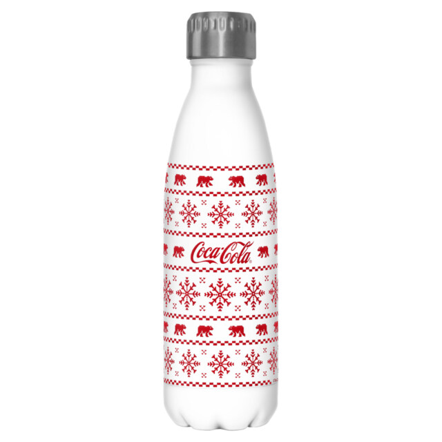 Coca Cola Christmas Logo Sweater Print  Adult Stainless Steel Water Bottle