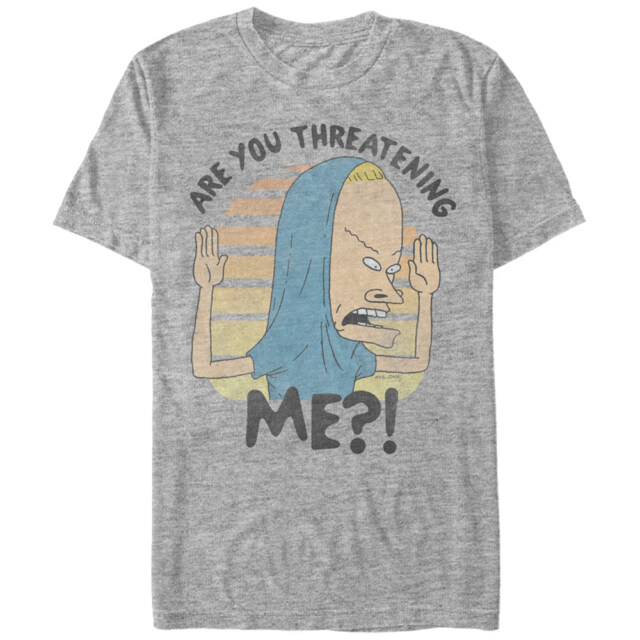 Men's Beavis and Butt-Head Cornholio Are You Threatening Me  Adult T-Shirt