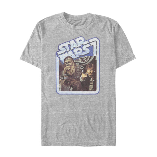 Men's Star Wars Chewbacca and Han Solo Aim Adult T-Shirt