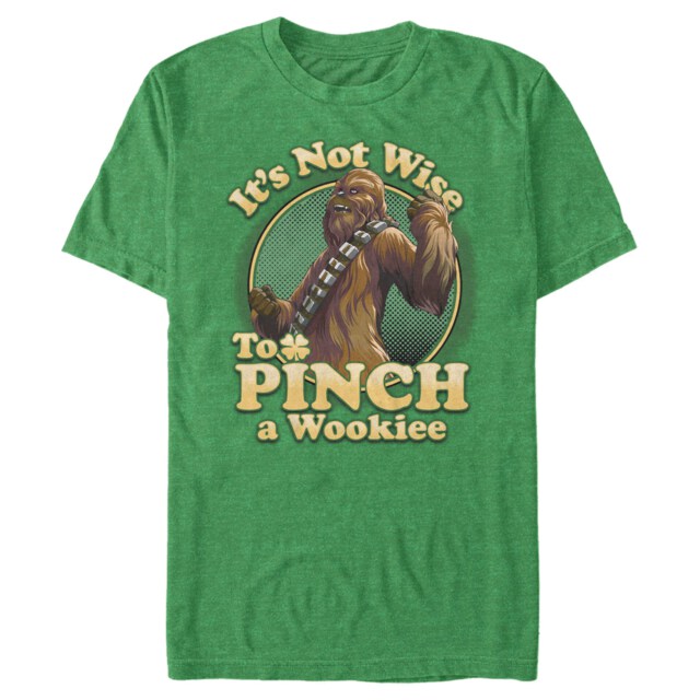 Men's Star Wars St. Patrick's Day It's Not Wise To Pinch A Wookie  Adult T-Shirt