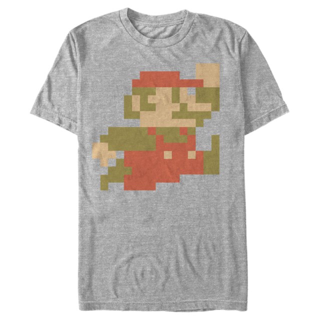 Men's Nintendo Small Mario Pixelated  Adult T-Shirt
