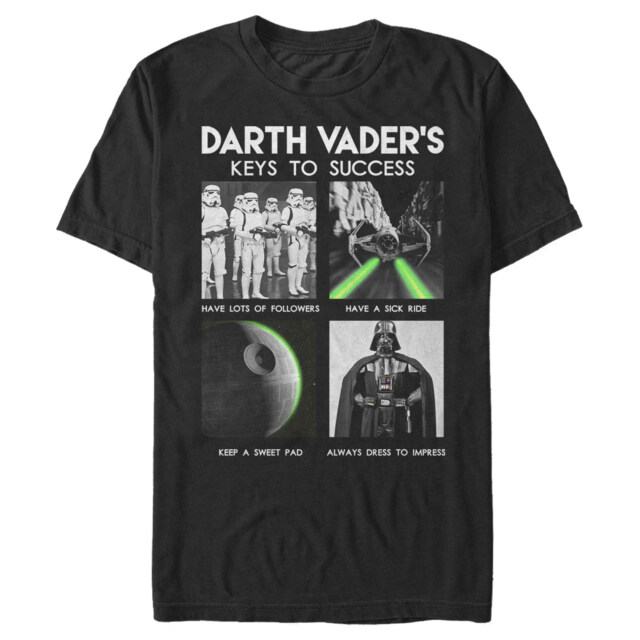 Men's Star Wars Darth Vader's Keys To Success Adult T-Shirt