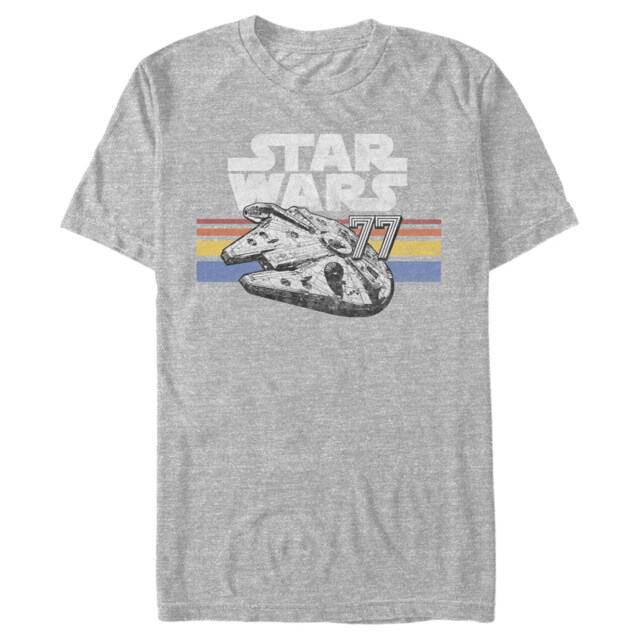 Men's Star Wars Millennium Falcon 77' Vintage Stripes Adult T-Shirt