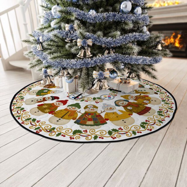 Stocktee Pittsburgh Steelers Cute Snowmen Pattern Christmas Limited Edition Winter Season Tree Skirt NEW159402