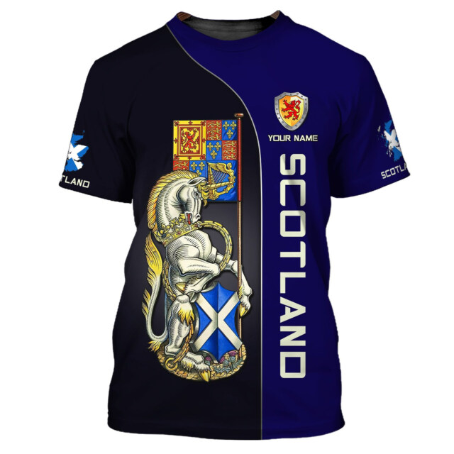 Scotland Personalized National Symbols of Scotland Lion Shield Scottish Shirt