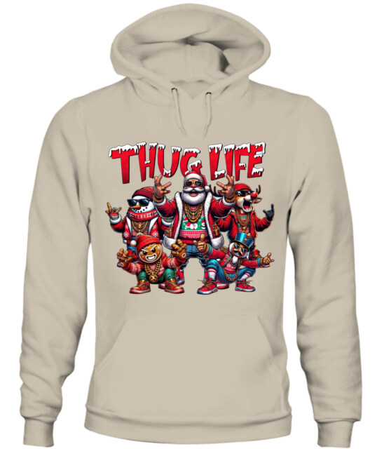 Thug Life Christmas POD Hoodie: Bold Style for the Holiday Season