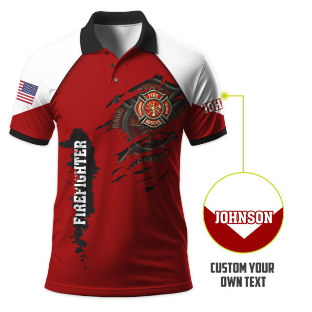 Custom Name Firefighter Courage Rescue Honor #DQH0016 - AOP Polo
