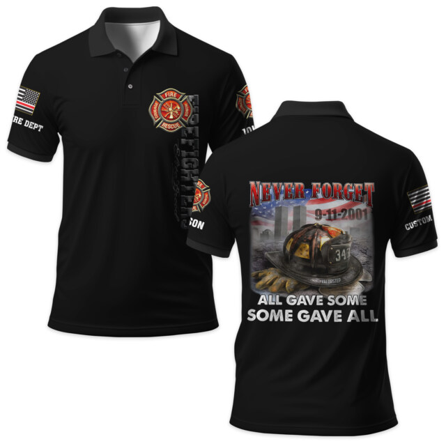 Custom Dept & Text Some Gave All – 9/11 Memorial Edition #DQH0085 - AOP Polo