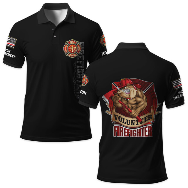 Custom Name And Fire Department Volunteer Firefighter #DQH0012 - AOP Polo