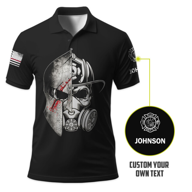 Custom Name Retired Firefighter Warrior #DQH0207 - AOP Polo