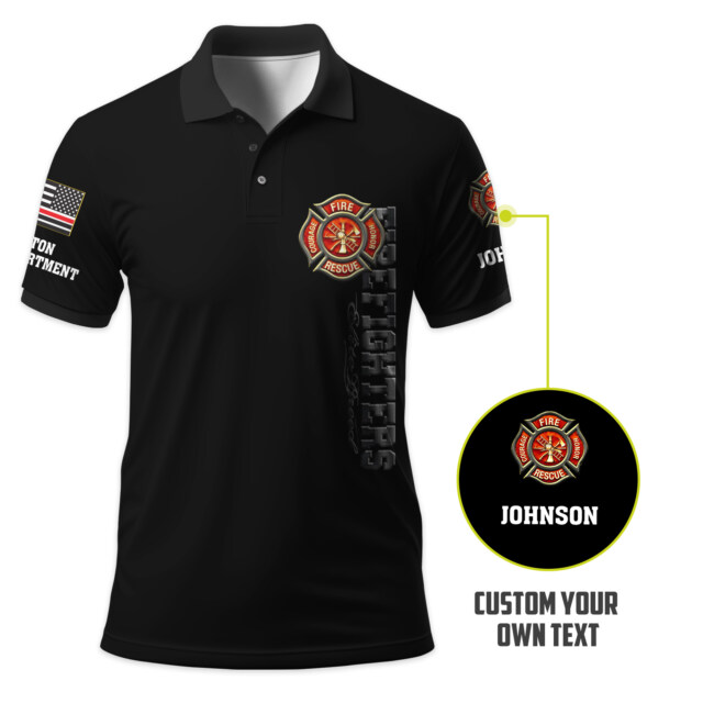 Custom Name And Fire Department Volunteer Firefighter #DQH0012 - AOP Polo