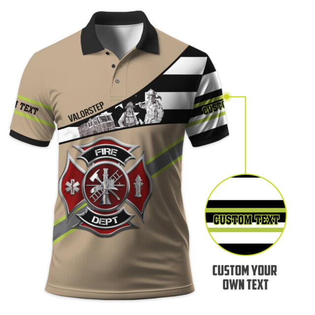 Custom Text Courage Stripe Brotherhood Emblem #DQH0114 - AOP Polo