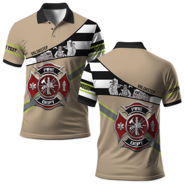 Custom Text Courage Stripe Brotherhood Emblem #DQH0114 - AOP Polo