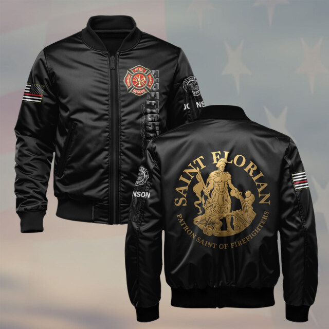 Custom Name Saint Florian #DQH0206 - AOP Bomber Jacket