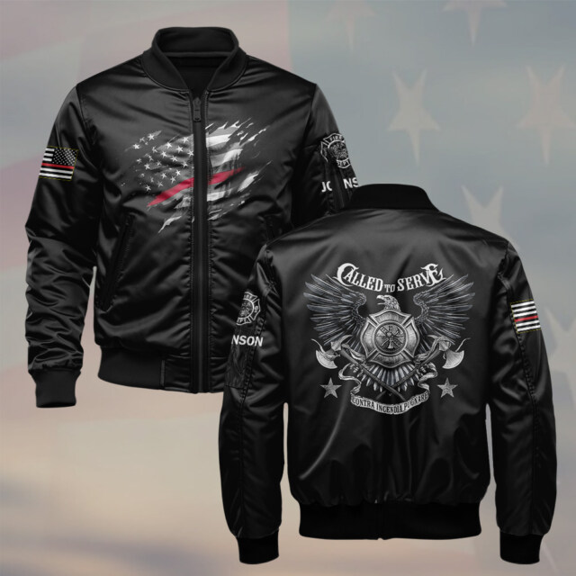 Custom Name American Pride, Called to Service #DQH0208 - AOP Bomber Jacket