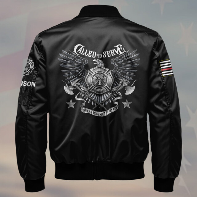 Custom Name American Pride, Called to Service #DQH0208 - AOP Bomber Jacket