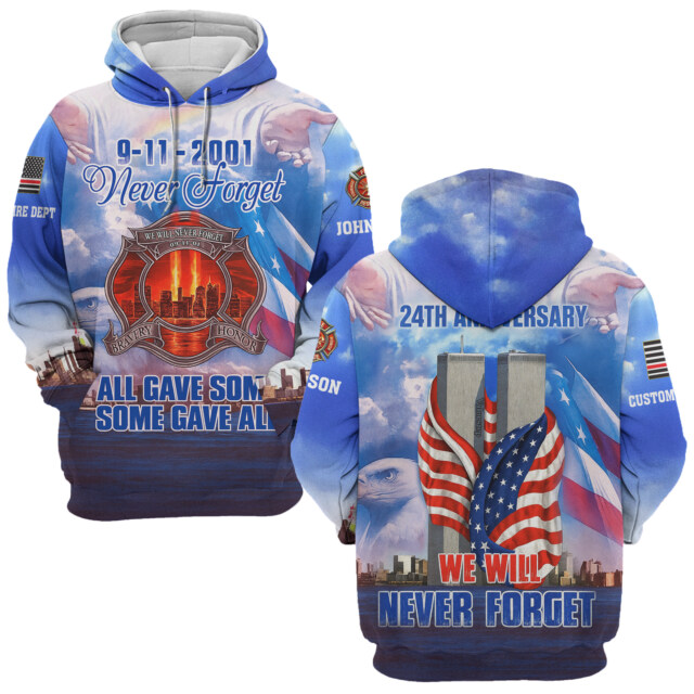Custom Dept & Text We Will Never Forget – All Gave Some, Some Gave All Edition #DQH0088 - AOP Hoodie