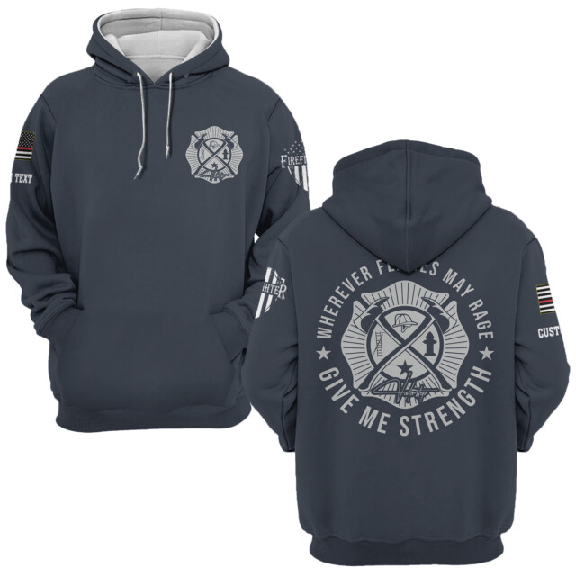 Custom Text Wherever Flames May Rage #DQH0162 - AOP Hoodie