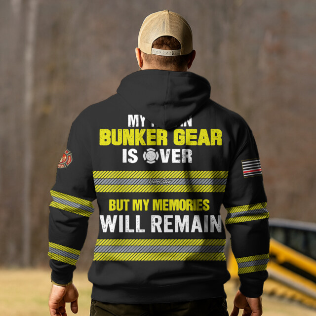 Custom Badge Time In Bunker Gear Is Over #DQH0104 - AOP Hoodie