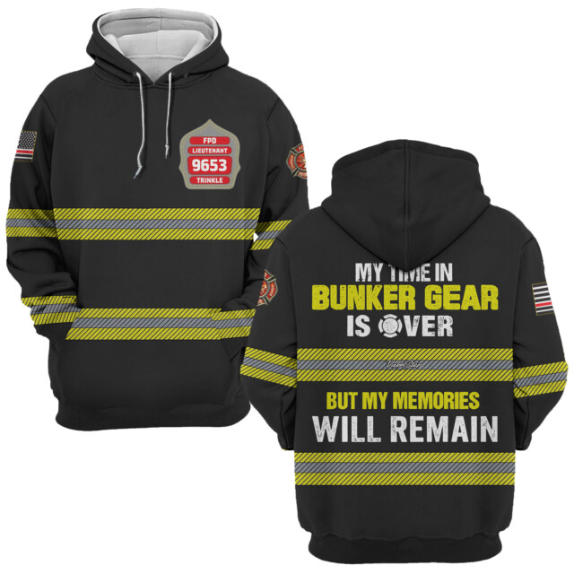 Custom Badge Time In Bunker Gear Is Over #DQH0104 - AOP Hoodie