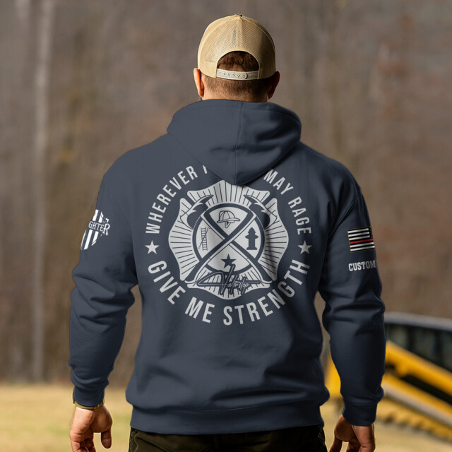Custom Text Wherever Flames May Rage #DQH0162 - AOP Hoodie