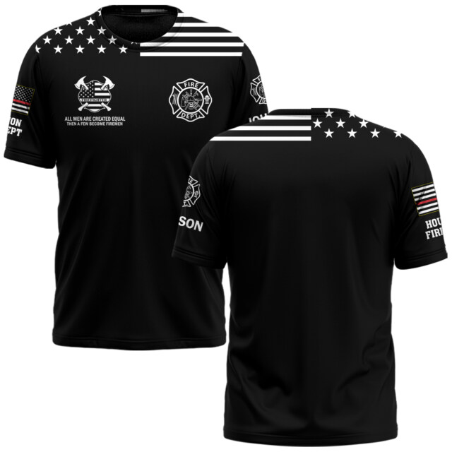 Custom Name & Department All Men Are Created Equal American Flag Edition #DQH0504 - AOP T-shirt