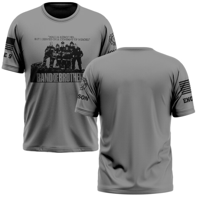 Custom Name & Fire Department Band Of Brothers Firefighterr #DQH0426 - AOP T-shirt