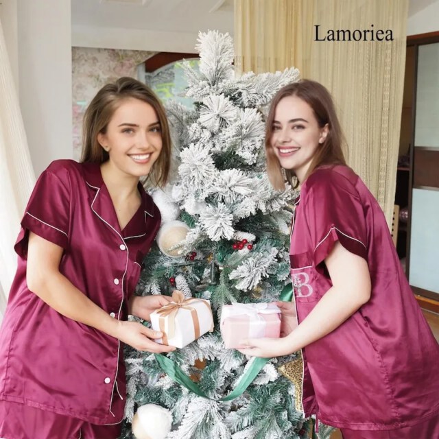 Customized Family Christmas Set Matching PJs Burgundy Gifts Pajamas for girls Holiday Xmas Pyjamas