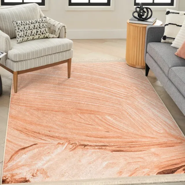 Orange Runner Abstract Living Room Watercolor Shape Area Rugs Rug Kitchen Bedroom Housewarming Gift