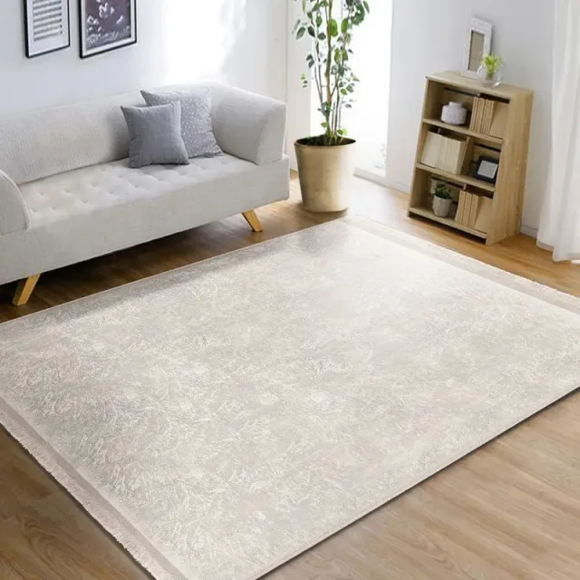 Beige Living Room Fringed Floor Carpet Washable Saloon Anti Slip Rug Rectangle Housewarming Gift Bestselling Area Handmade Rugs