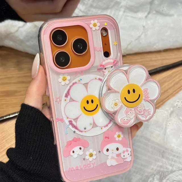 Smiling Flower and Mushroom Cottagecore Fairy Magnetic Phone Grip