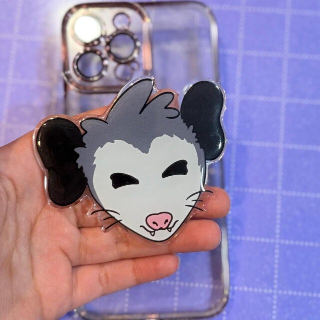 Happy Opossum Critter Magnet Magnetic Cute Trendy Phone Grip