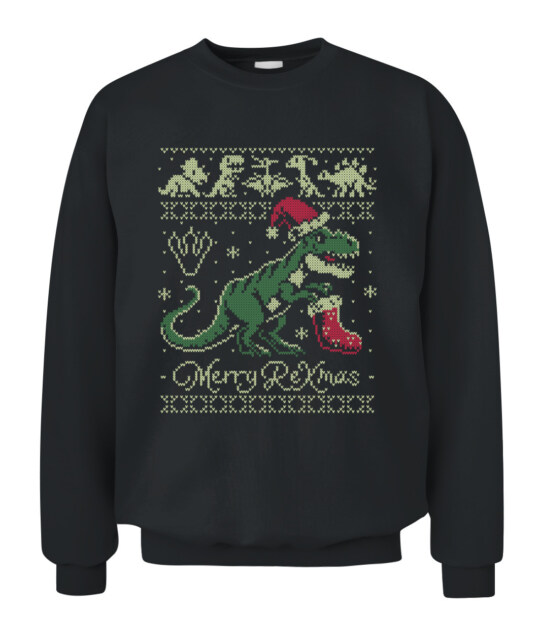 Christmas Dinosaur Ugly Sweater Unisex Crewneck Sweatshirt