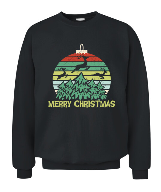 Christmas Ornament Vintage Reindeer Distressed Unisex Crewneck Sweatshirt