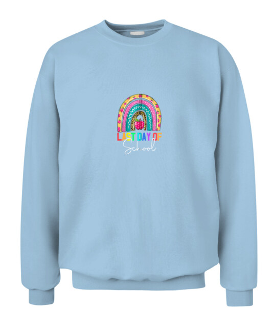 Happy Last Day Of School Teacher Student Rainbow Leopard Sweatshirt