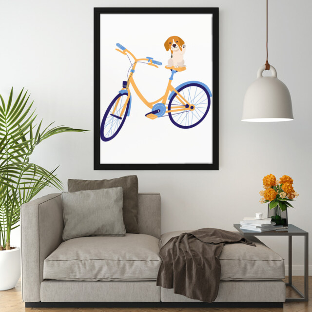 Funny Dog Lover With Bike Poster