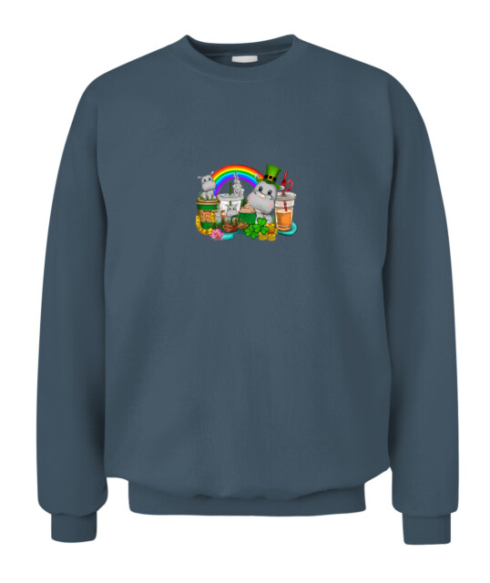 St Patrick Hippopotamus Coffee Cups Lover Men Women Gifts Pullover Sweatshirt