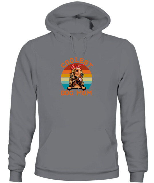 Coolest Dog Mom Hoodie Cocker Spaniel Mom Mother Day Dog Mama Pullover Hoodie